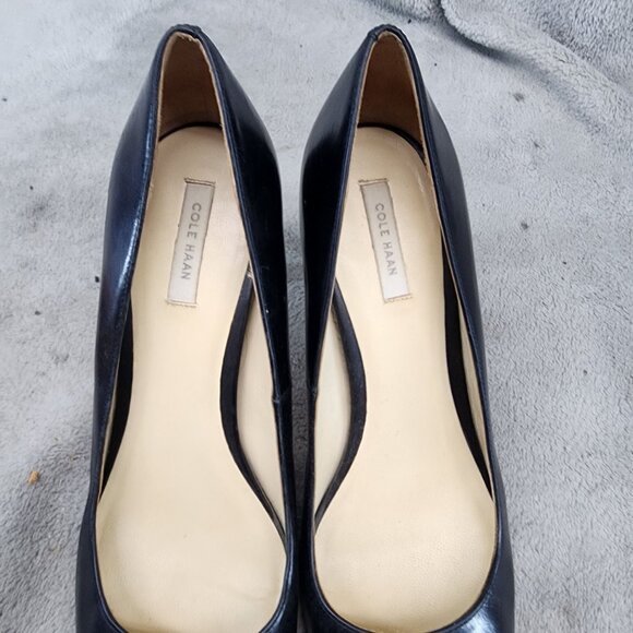 Cole Haan Shoes Womens Size 8.5 Bethany Black Leather Pointed Toe Pump Heels - Picture 11 of 13